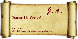 Jambrik Antal névjegykártya